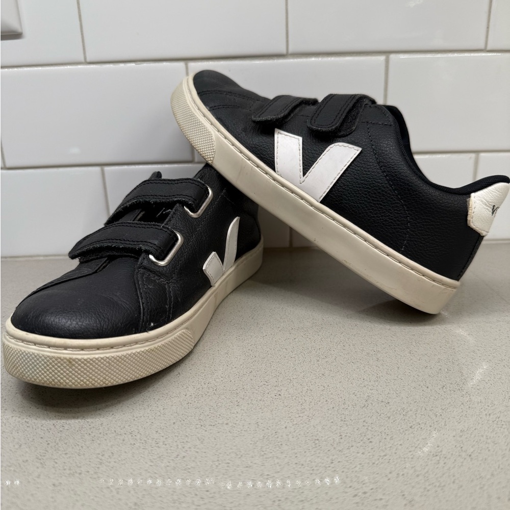 Veja Kids Black and White Sneakers